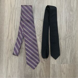 Banana Republic Striped Purple and Black Tie Bundle